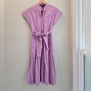 Banana Republic • Pastel Lilac Belted Midi Dress